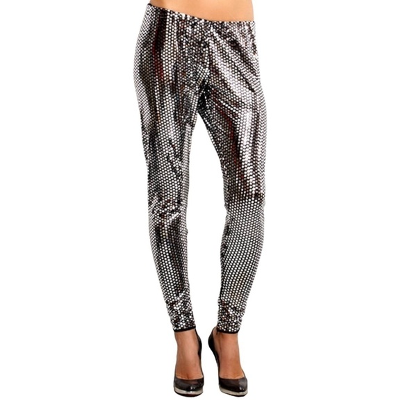 MAISON MARTIN MARGIELA x H&M Mirror Ball Leggings NWOT - Picture 2 of 11